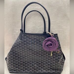 Faux leather Flower coin pouch keychain &Charm Bag